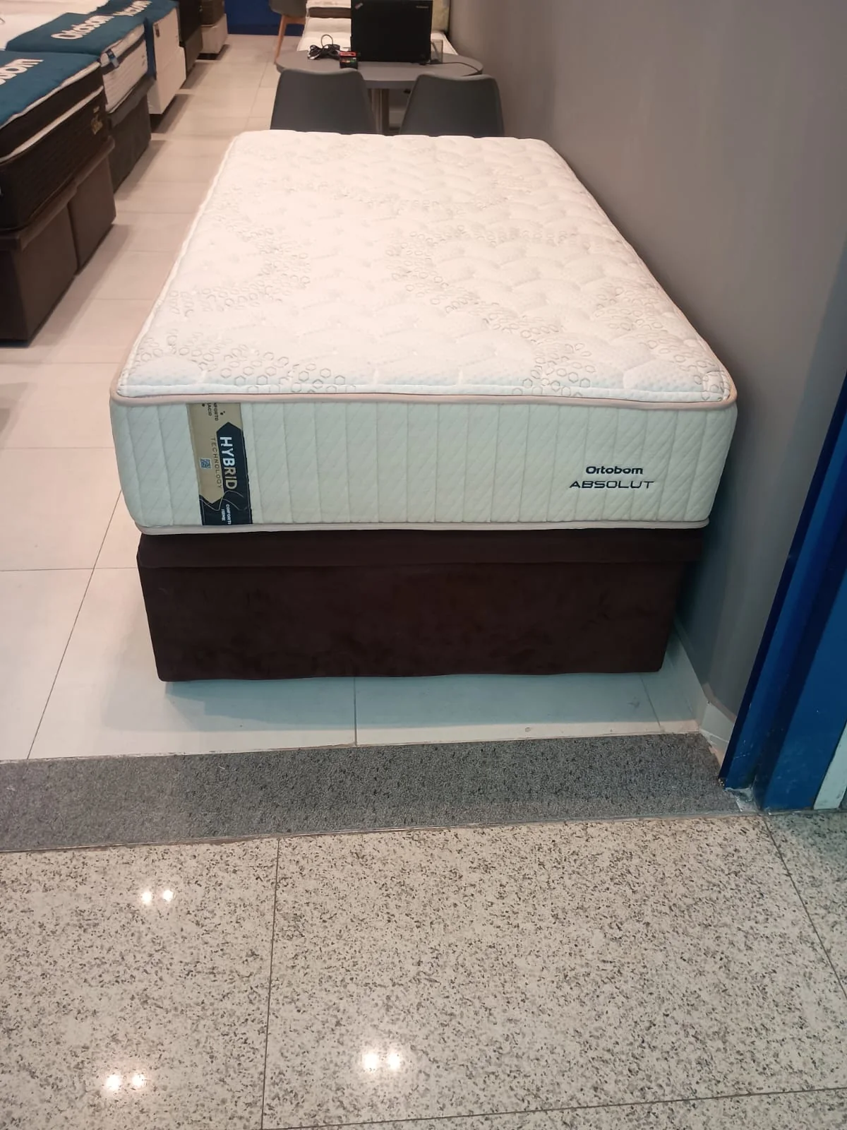 Modelo em exposição na Ortobom Mooca Plaza